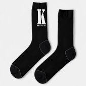 K Monogram Classic Trendy Custom Wedding Templa Socken (Linkes Detail)