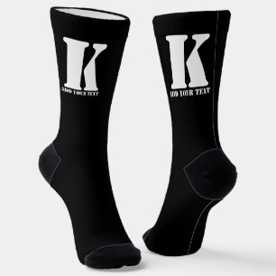 K Monogram Classic Trendy Custom Wedding Templa Socken