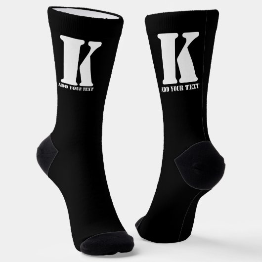 K Monogram Classic Trendy Custom Wedding Templa Socken (Gewinkelt)