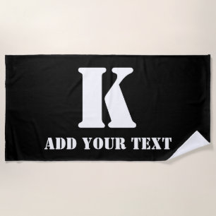 K Monogram Classic Trendy Custom Wedding Templa Strandtuch