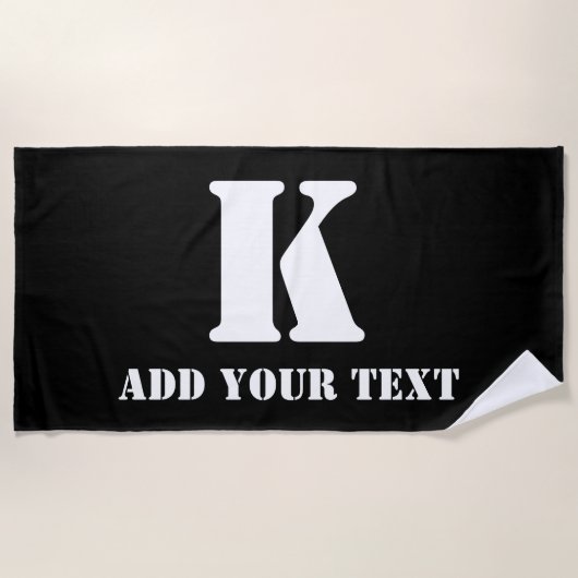 K Monogram Classic Trendy Custom Wedding Templa Strandtuch (Vorderseite)