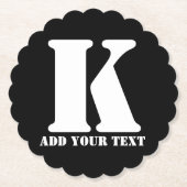 K Monogram Classic Trendy Custom Wedding Templa Untersetzer (Vorderseite)
