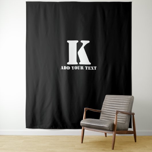K Monogram Classic Trendy Custom Wedding Templa Wandteppich (Beispiel)