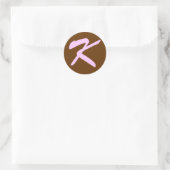 K MONOGRAM ERSTE BRENNPINK RUNDER AUFKLEBER (Tasche)