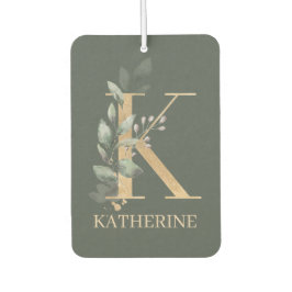 K Monogram Floral Personalisiert Air Freshener Autolufterfrischer