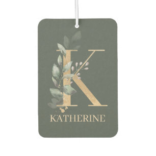 K Monogram Floral Personalisiert Air Freshener Autolufterfrischer
