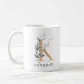 K Monogram Floral Personalisiert Kaffeetasse (Links)