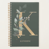 K Monogram Floral Personalisiert Plane Planer (Vorderseite)