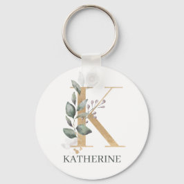 K Monogram Floral Personalisiert Schlüsselanhänger