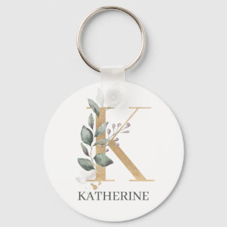 K Monogram Floral Personalisiert Schlüsselanhänger