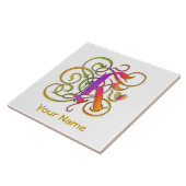 K Monogram, Ihr Name "Gothic Rainbow" Keramik Tile Fliese (Seite)