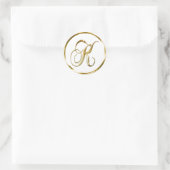 K Monogram Imitate Gold Umschlag oder Günstige Sie Runder Aufkleber (Tasche)