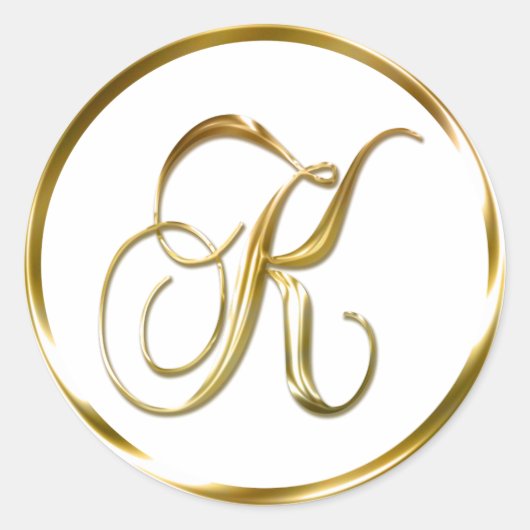 K Monogram Imitate Gold Umschlag oder Günstige Sie Runder Aufkleber (Vorderseite)