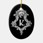 K Monogram Initial Keramikornament (Vorne)