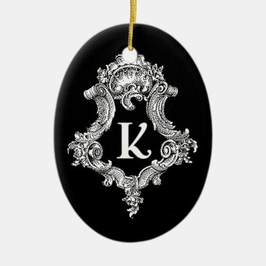 K Monogram Initial Keramikornament (Vorne)