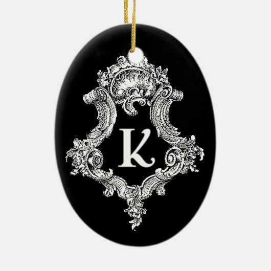 K Monogram Initial Keramikornament (Hinten)