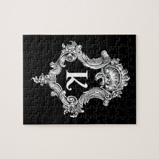 K Monogram Initial Puzzle (Horizontal)
