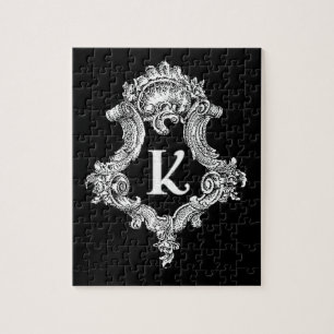 K Monogram Initial Puzzle