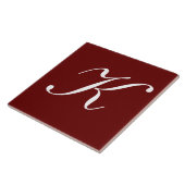 "K" Monogram Initial White on Maroon Fliese (Seite)