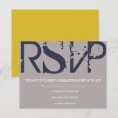 K Monogram Initials Bar Bat Mitzvah Reply Card RSVP Karte (Vorne/Hinten)
