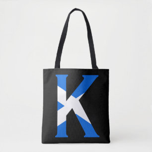 K Monogram overlaid on Scottish Flag stcnt Tasche