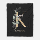 K Monogram Personalisiert Fleece Blankon (Vorderseite)