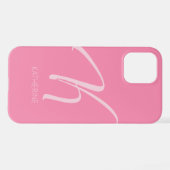 K Monogram Personalisiert Pink iPhone Case Hülle (Rückseite (Horizontal))