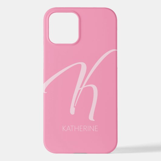K Monogram Personalisiert Pink iPhone Case iPhone Hülle (Rückseite)