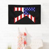 K Monogram überlagert auf der Flagge der USA (v) Banner (Insitu)
