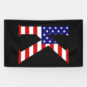 K Monogram überlagert auf der Flagge der USA (v) Banner (Horizontal)