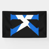 K Monogram überlagert auf schottischer Flagge (v) Banner (Horizontal)