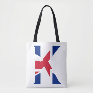 K Monogram überlagert sich auf der Flagge der Unio Tasche