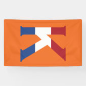 K Monogram überlagert sich auf der NLD-Flagge auf Banner (Horizontal)