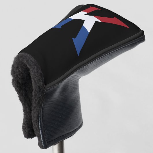 K Monogram überlagert sich auf der NLD-Flagge auf  Golf Headcover (3/4 Vorderseite)