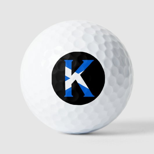 K Monogram überlagert sich auf der schottischen Fl Golfball (Vorderseite)