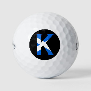 K Monogram überlagert sich auf der schottischen Fl Golfball