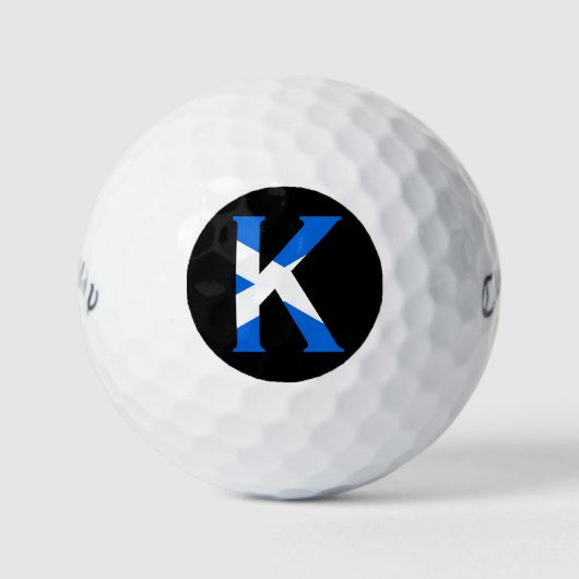 K Monogram überlagert sich auf der schottischen Fl Golfball (Vorderseite)