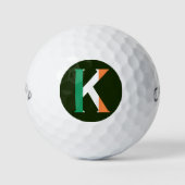 K Monogram überlagert sich auf irischer Flagge cwb Golfball (Vorderseite)