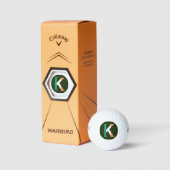 K Monogram überlagert sich auf irischer Flagge cwb Golfball (Verpackungen)