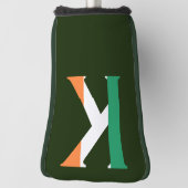 K Monogram überlagert sich auf irischer Flagge Golf Headcover (Rotieren 90)