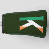 K Monogram überlagert sich auf irischer Flagge Golf Headcover (Vorderseite)