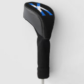 K Monogram überlagert sich auf schottischer Flagge Golf Headcover (angewinkelt)