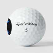 K Monogram überlagert sich auf schottischer Flagge Golfball (Logo)