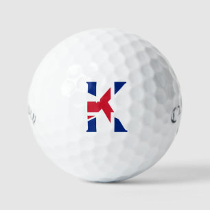 K Monogram überlagert sich auf UniJack Flag css gb Golfball