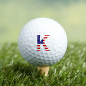 K Monogram überlagert sich auf US Flag va gbcnt Golfball (Insitu T-Shirt)