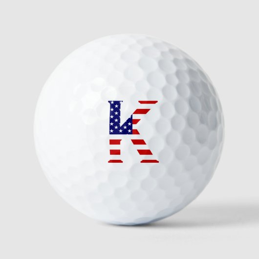 K Monogram überlagert sich auf US Flag va gbcnt Golfball (Vorderseite)