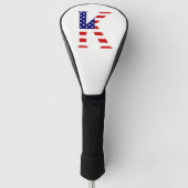 K Monogram überlagert sich auf US-Flaggendokumenta Golf Headcover (Vorderseite)