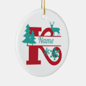 K Monogram Urlaubshaus Weihnachtsbaum Ornament (Rechts)