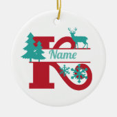 K Monogram Urlaubshaus Weihnachtsbaum Ornament (Vorne)