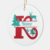 K Monogram Urlaubshaus Weihnachtsbaum Ornament (Links)